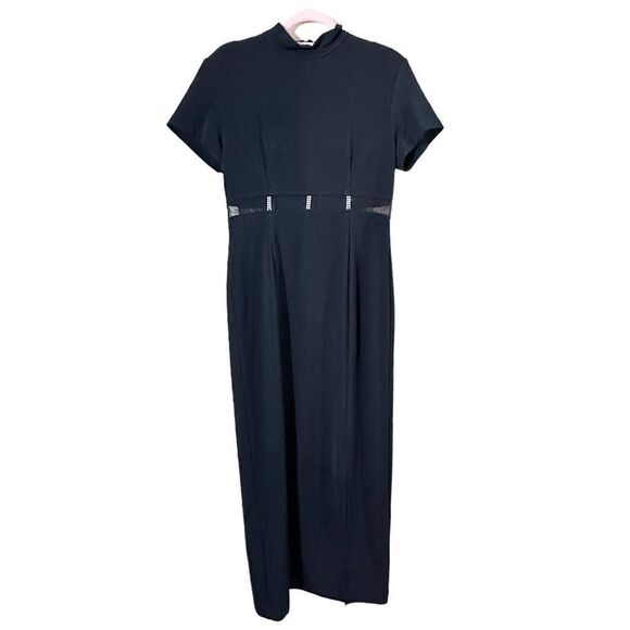 Vintage Betsy & Adam Black Maxi Formal Dress Size 13-14 - Picture 8 of 16